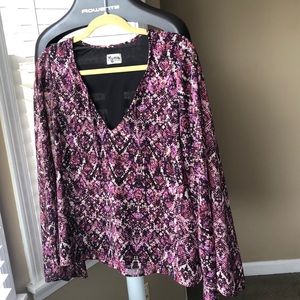 Show Me Your Mumu Purple Snakeskin Blouse
